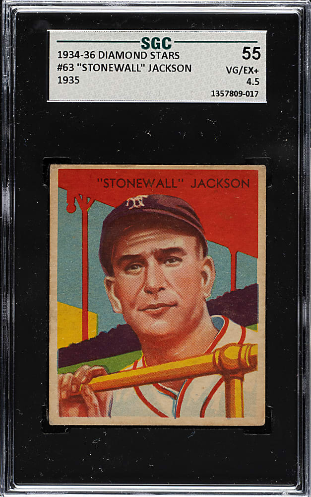 1934-1936 R327 Diamond Stars #63 Travis Jackson SGC VG/EX+ 55