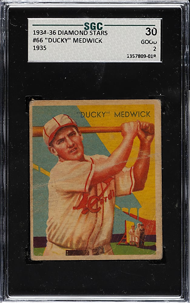 1934-1936 R327 Diamond Stars #66 Ducky Medwick SGC GOOD 30