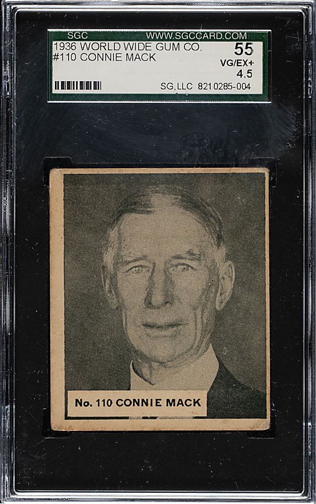 1936 V355 World Wide Gum #110 Connie Mack SGC VG/EX+ 55