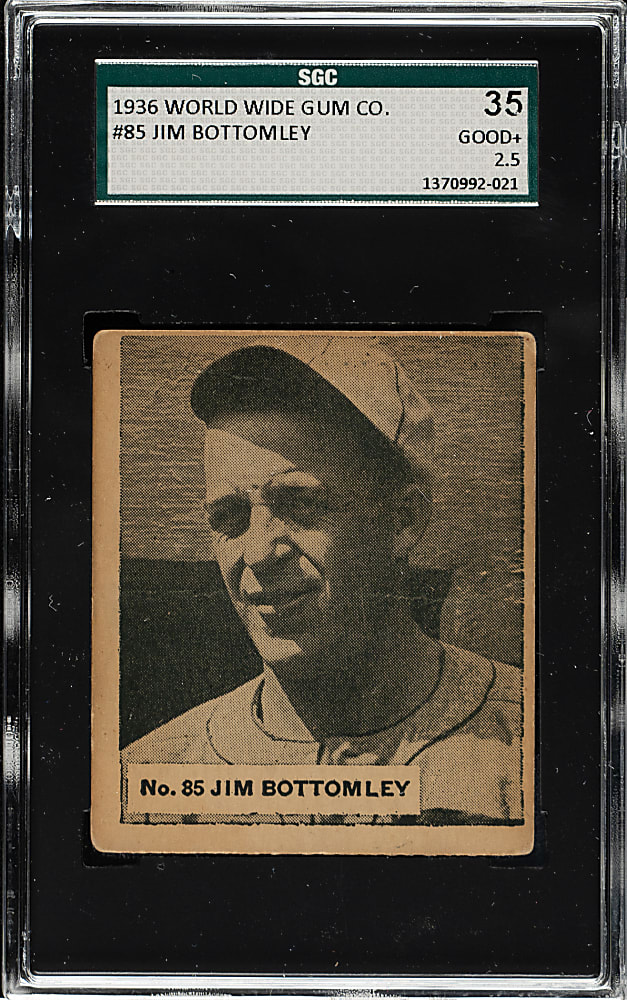 1936 V355 World Wide Gum #85 Jim Bottomley SGC GOOD+ 35