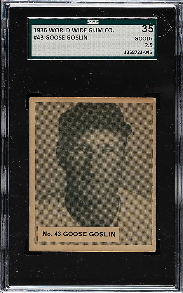 1936 V355 World Wide Gum #43 Goose Goslin SGC GOOD+ 35