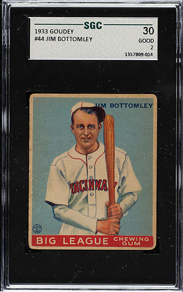 1933 R319 Goudey #44 Jim Bottomley SGC GOOD 30