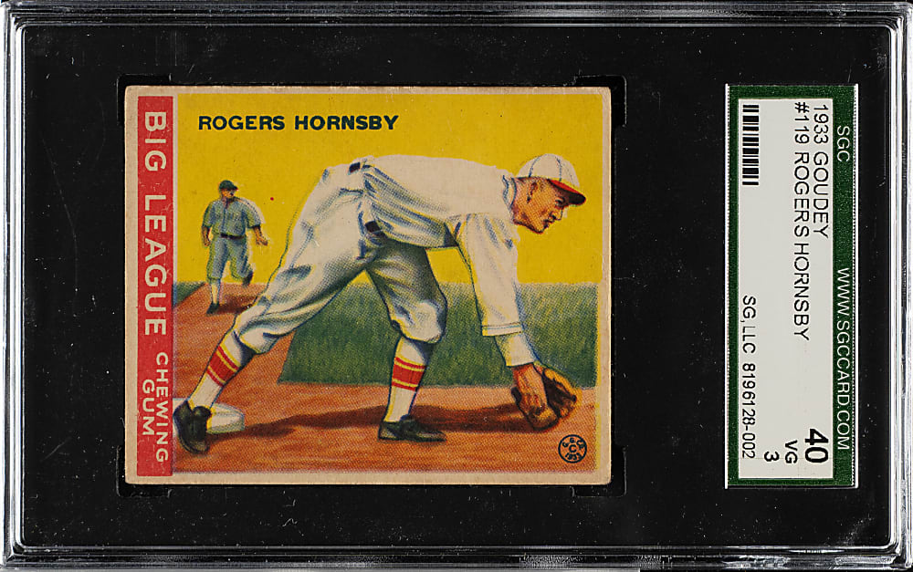 1933 R319 Goudey #119 Rogers Hornsby SGC VG 40