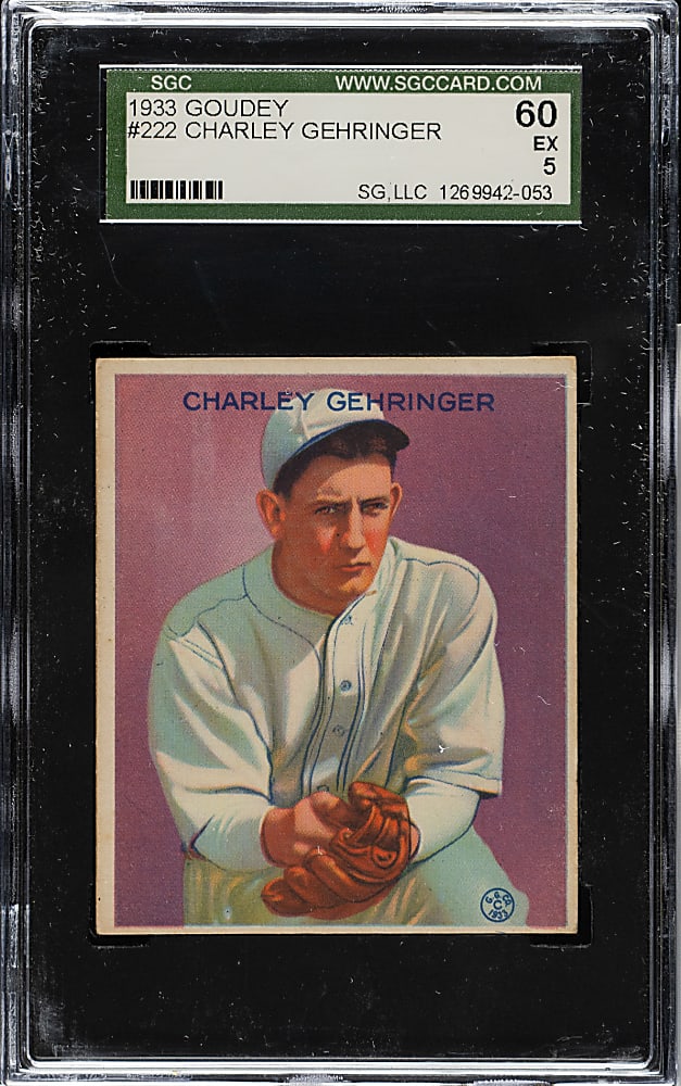 1933 R319 Goudey #222 Charley Gehringer SGC EX 60