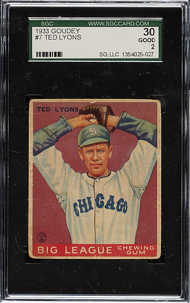 1933 R319 Goudey #7 Ted Lyons SGC GOOD 30