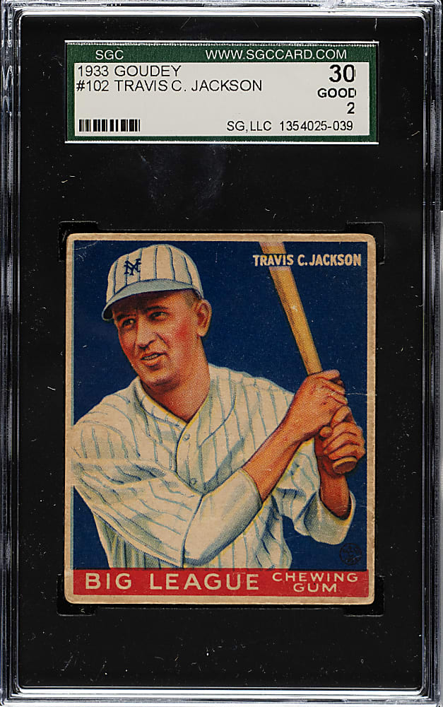 1933 R319 Goudey #102 Travis C. Jackson SGC GOOD 30