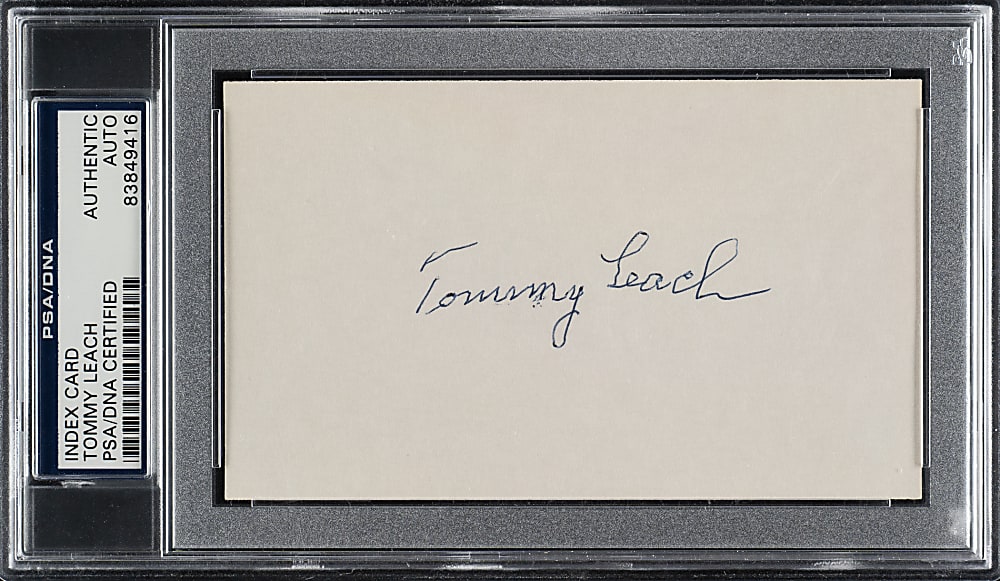 Tommy Leach Signed Index Card - PSA/DNA