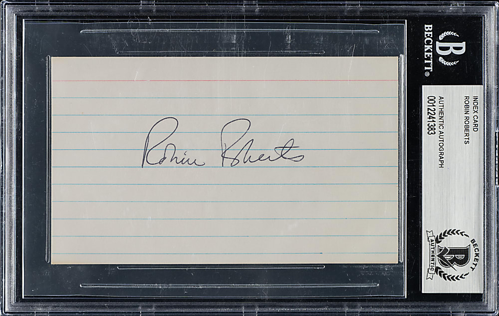 Robin Roberts Signed Index Card - Beckett