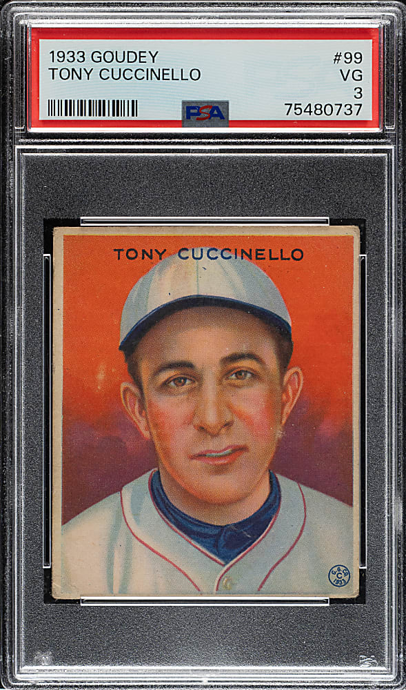 1933 R319 Goudey #99 Tony Cuccinello PSA VG 3