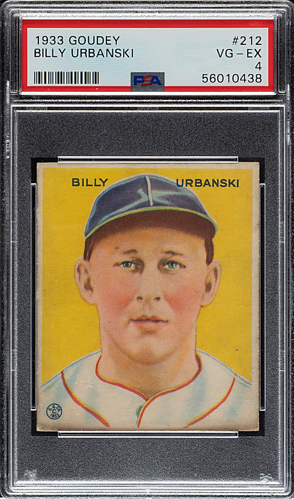 1933 R319 Goudey #212 Billy Urbanski PSA VG-EX 4