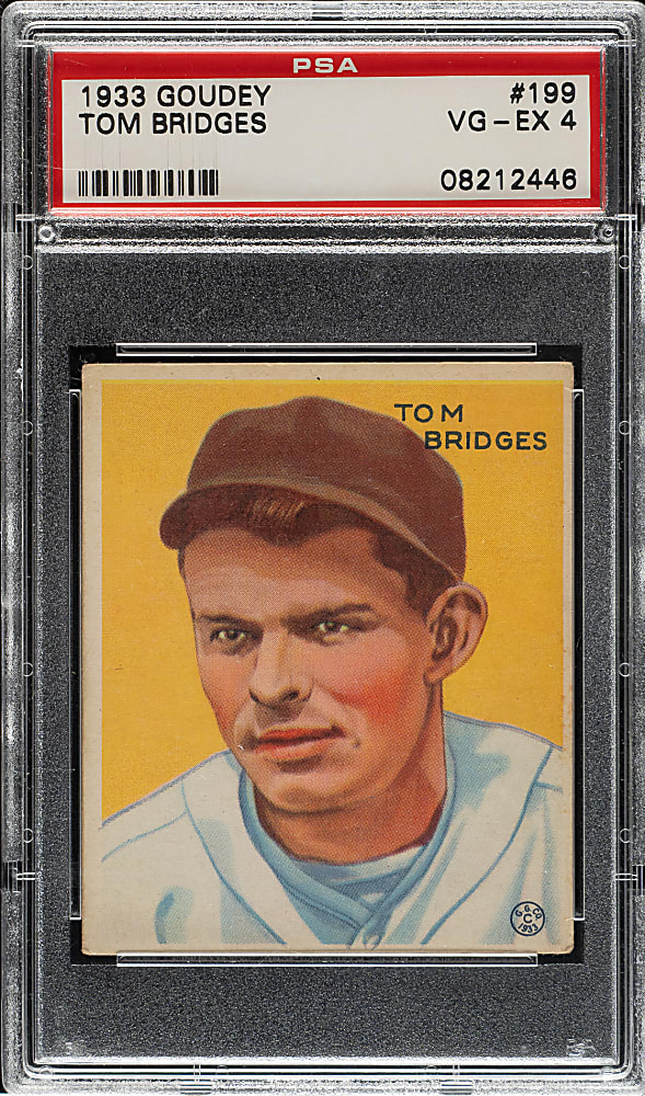 1933 R319 Goudey #199 Tom Bridges PSA VG-EX 4