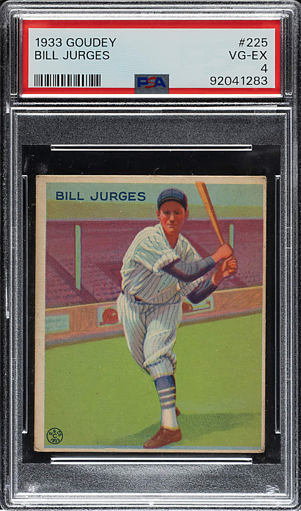 1933 R319 Goudey #225 Bill Jurges PSA VG-EX 4