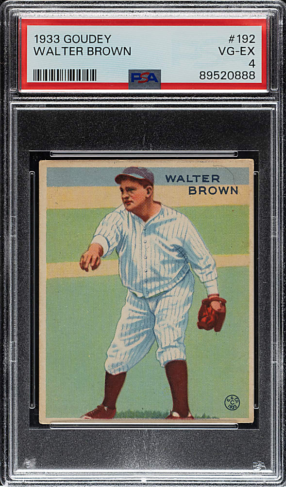 1933 R319 Goudey #192 Walter Brown PSA VG-EX 4