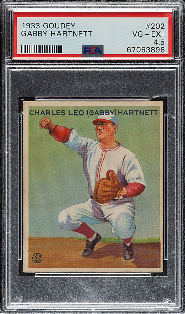 1933 R319 Goudey #202 Gabby Hartnet PSA VG-EX+ 4.5