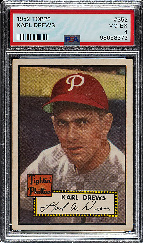 1952 Topps #352 Karl Drews High Number PSA VG-EX 4