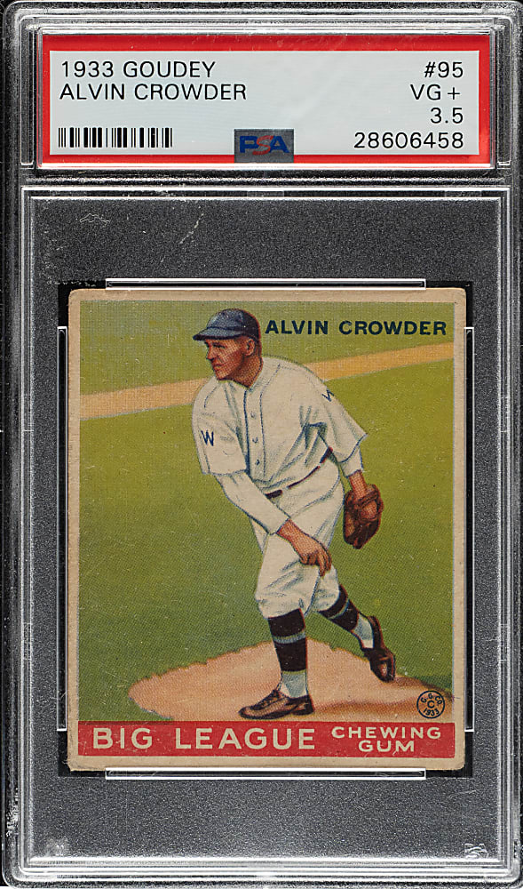 1933 R319 Goudey #95 Alvin Crowder PSA VG+ 3.5