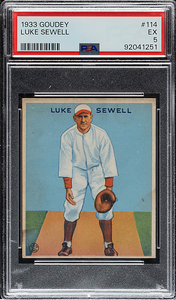 1933 R319 Goudey #114 Luke Sewell PSA EX 5