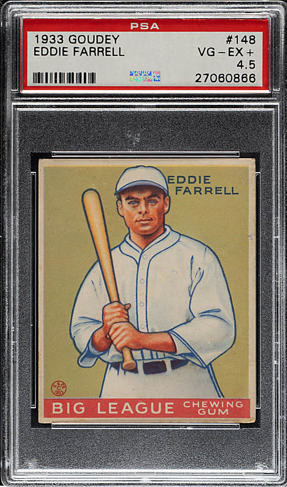 1933 R319 Goudey #148 Eddie Farrell PSA VG-EX+ 4.5
