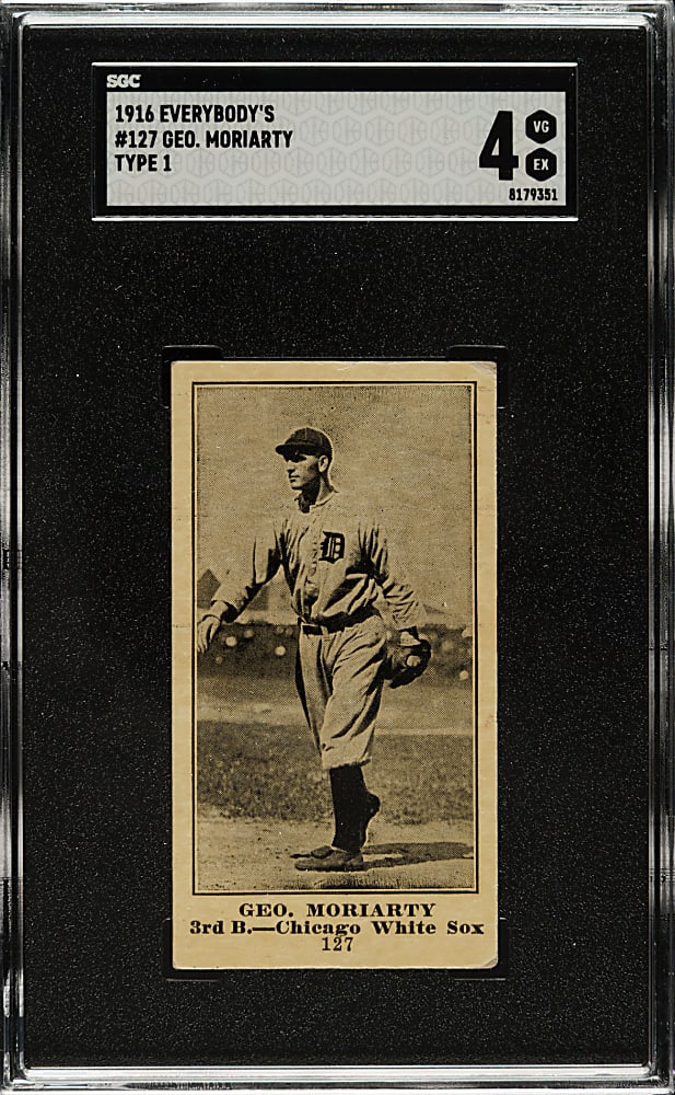 1916 M101-4 Everybody's Clothing Store (Type 1) #127 Geo. Moriarty SGC VG/EX 4