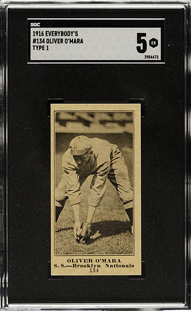 1916 M101-4 Everybody's Clothing Store (Type 1) #134 Oliver O'Mara SGC EX 5