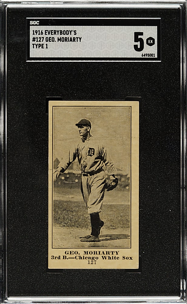 1916 M101-4 Everybody's Clothing Store (Type 1) #127 Geo. Moriarty SGC EX 5