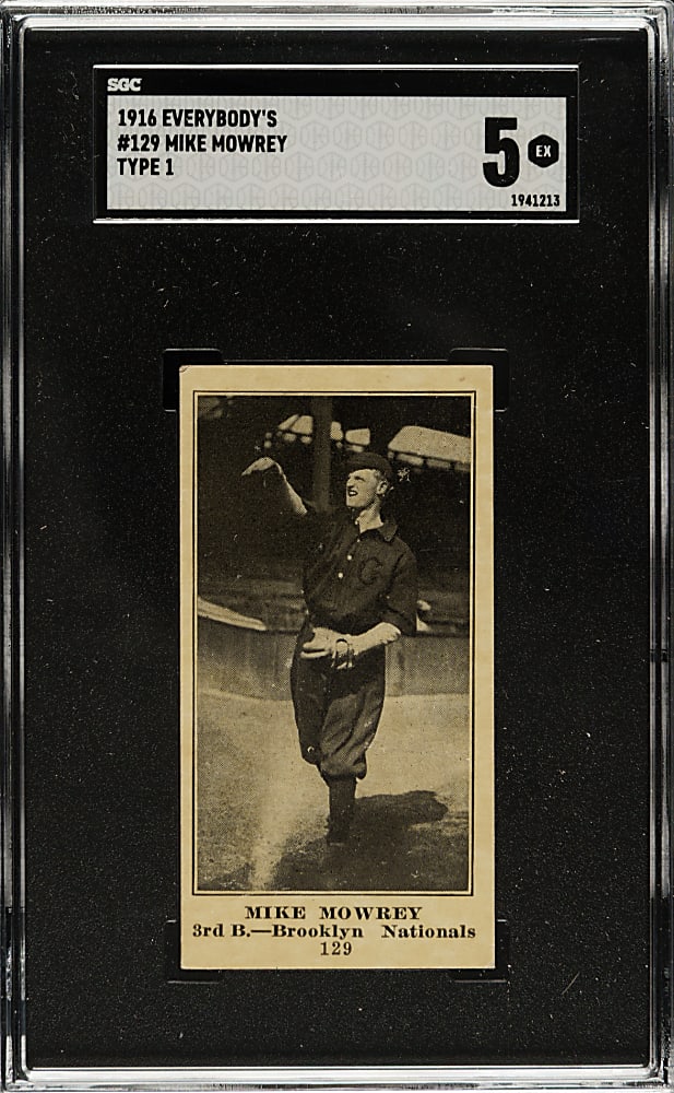 1916 M101-4 Everybody's Clothing Store (Type 1) #129 Mike Mowrey SGC EX 5 - 1 of 2 - Highest Graded!