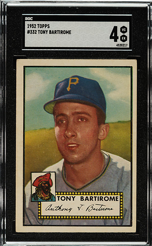 1952 Topps #332 Tony Bartirome High Number SGC VG/EX 4