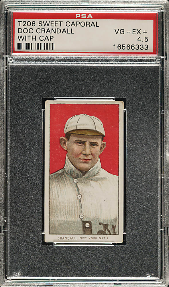 1909-1911 T206 White Border Doc Crandall Portrait with Cap PSA VG-EX+ 4.5