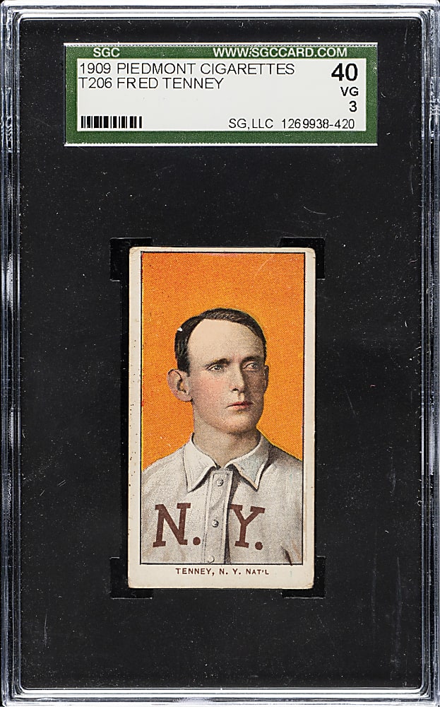 1909-1911 T206 White Border Fred Tenney SGC VG 40