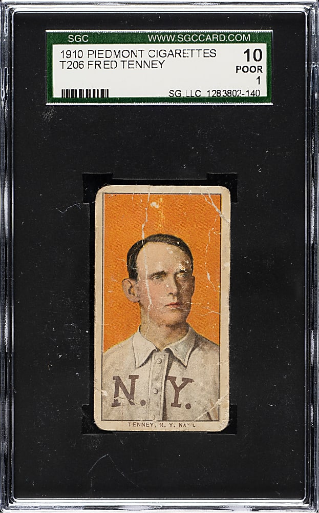 1909-1911 T206 White Border Fred Tenney SGC POOR 10