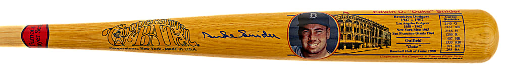 Duke Snider Signed Cooperstown Bat - JSA