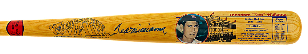 Ted Williams Signed Cooperstown Bat - JSA