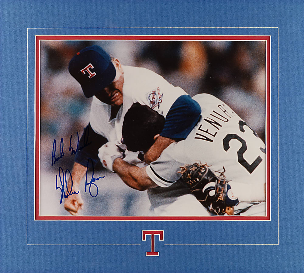Nolan Ryan Signed Photographs, Program, and Promotional Cards Collection (8)