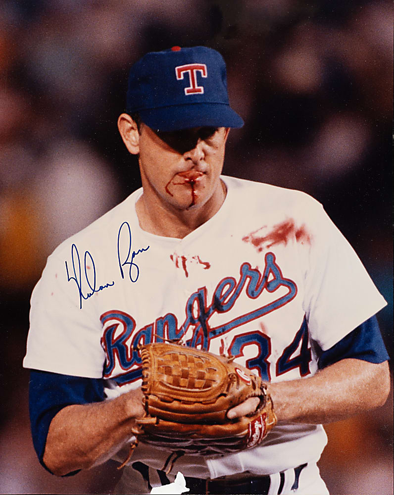 Nolan Ryan Signed Photographs, Program, and Promotional Cards Collection (8)