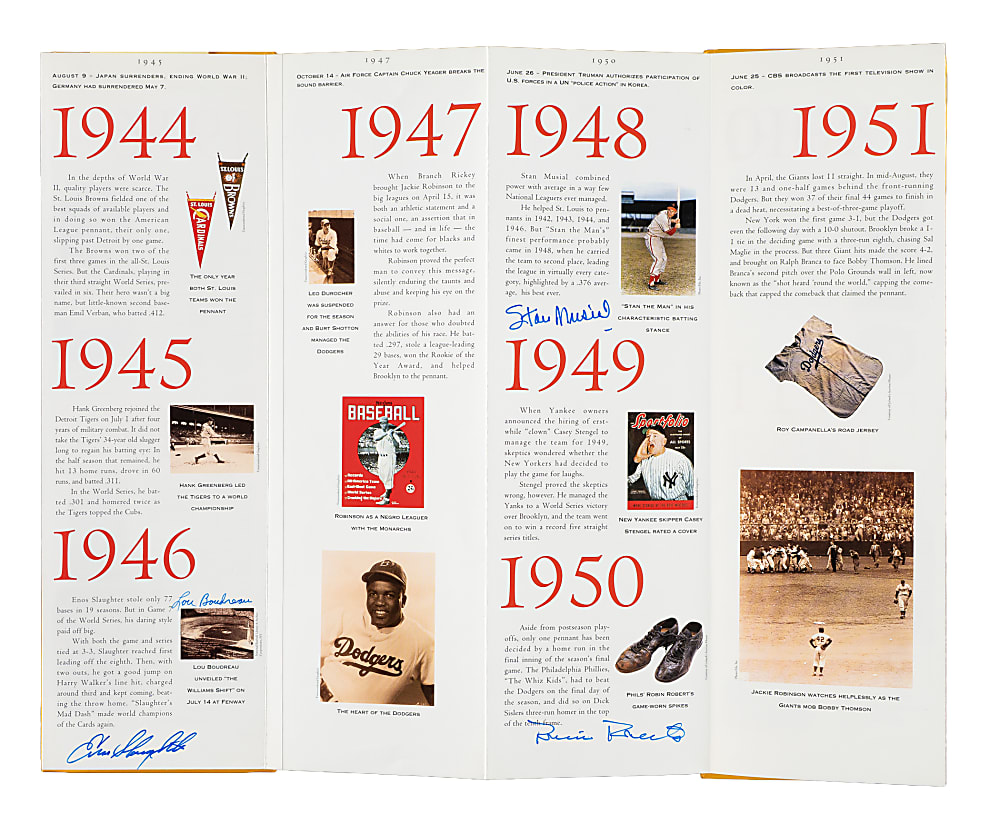 1994 "125 Years of Professional Baseball" Multi-Signed Book with Musial, Banks, Snider, and Carlton