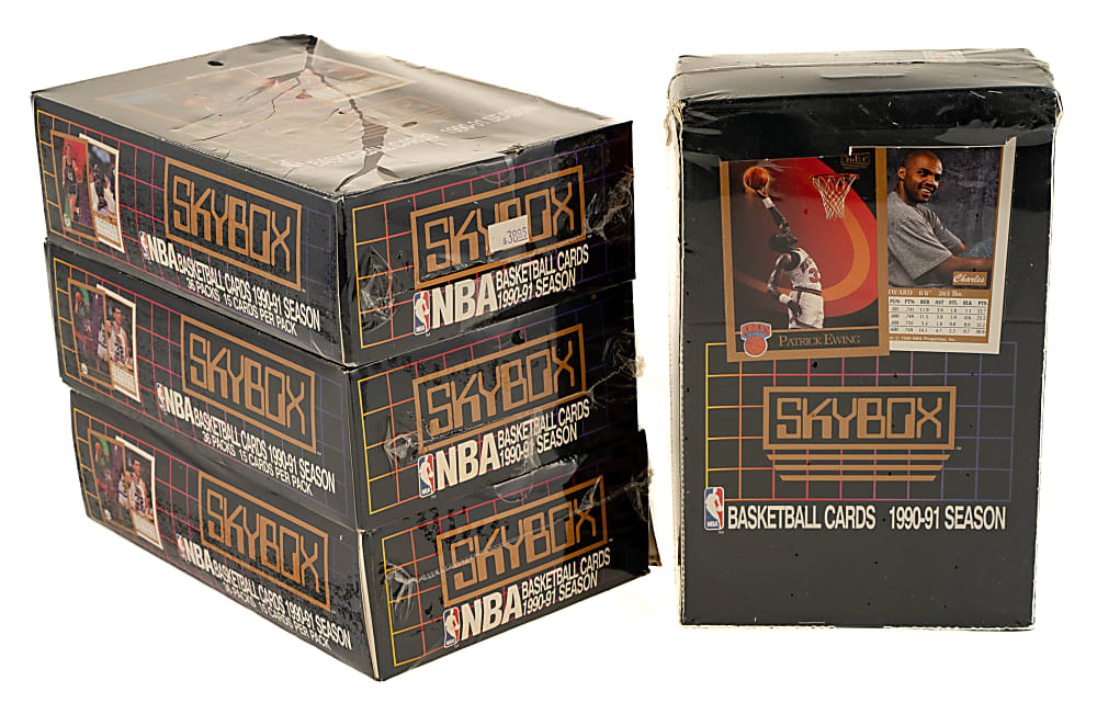 1990-1991 Skybox Basketball First Series Factory-Sealed Unopened Box Collection (4 Boxes, 144 Packs)