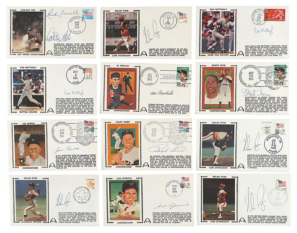 1980 to 1989 Hall of Fame and Stars Signed First-Day Cover Collection (22) Including Tom Seaver, Yogi Berra, and Sandy Koufax