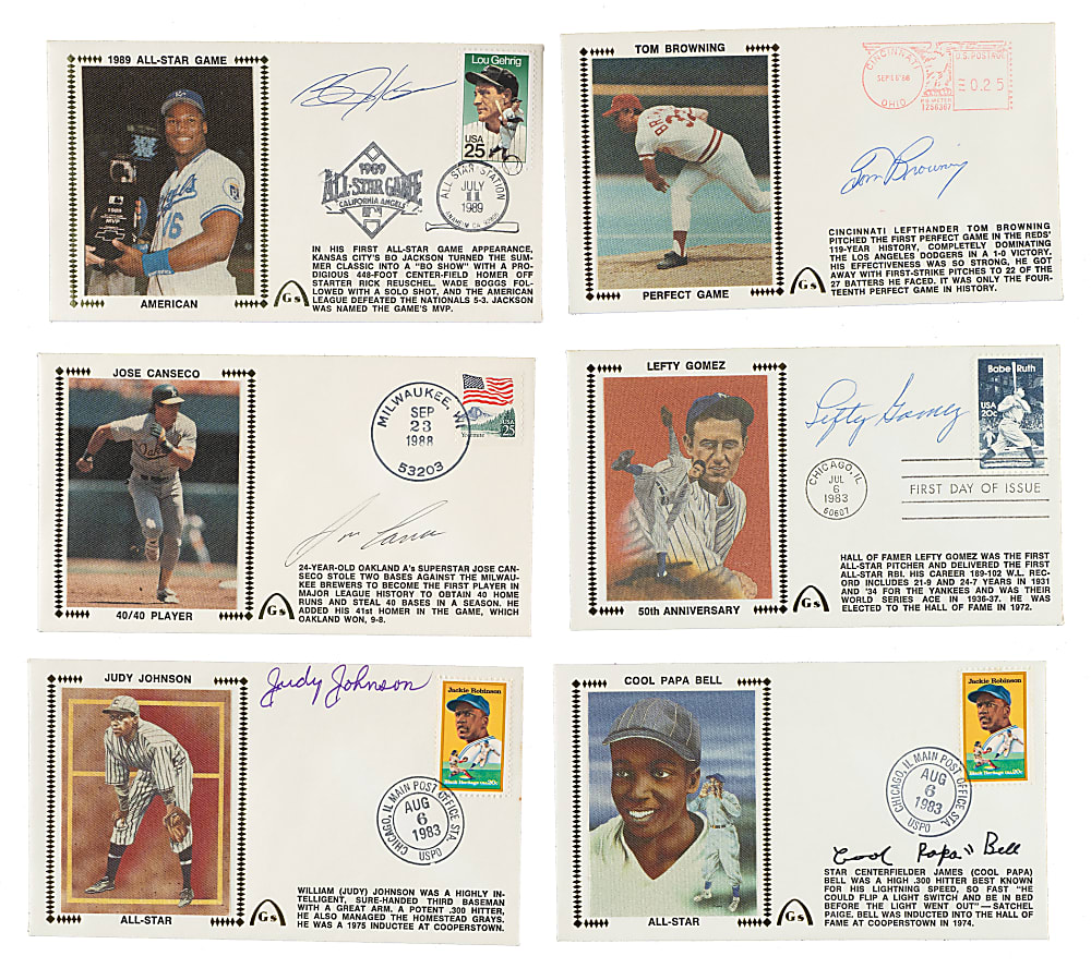 1980 to 1989 Hall of Fame and Stars Signed First-Day Cover Collection (22) Including Tom Seaver, Yogi Berra, and Sandy Koufax