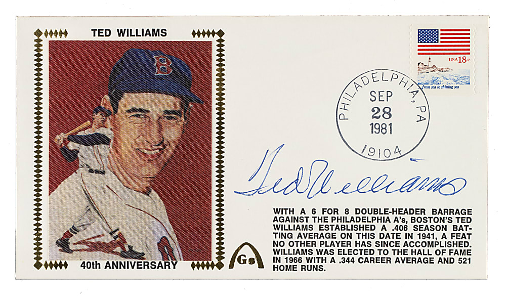 1981 Ted Williams Signed First-Day Cover - JSA