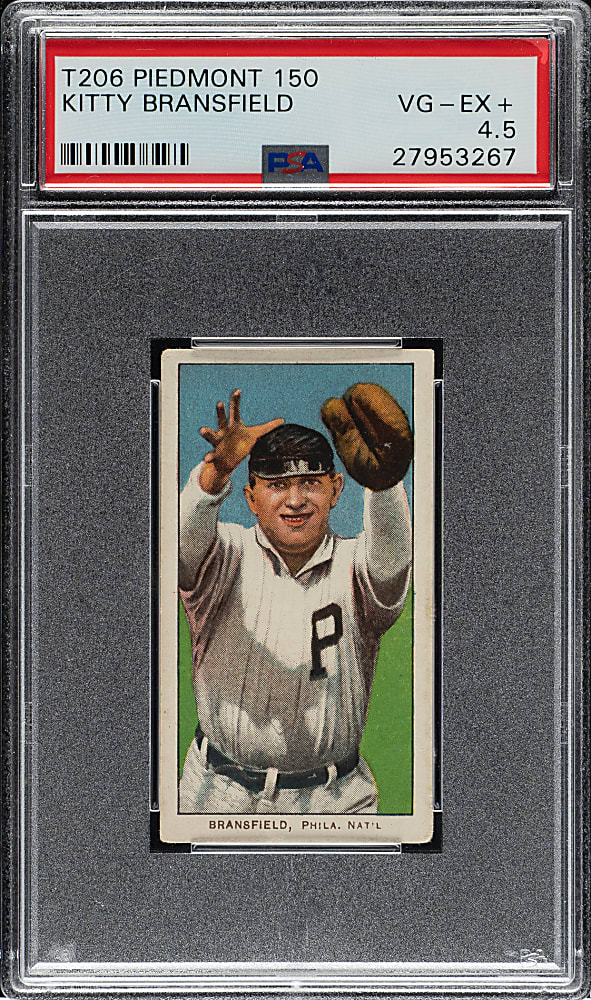 1909-1911 T206 White Border Kitty Bransfield PSA VG-EX+ 4.5