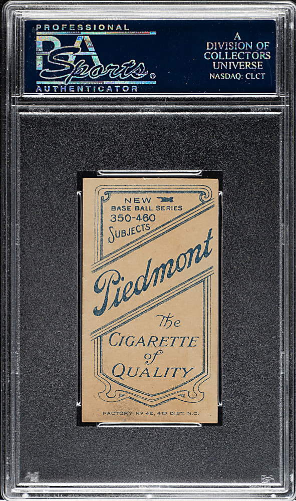 1909-1911 T206 White Border Fred Merkle Throwing PSA EX 5 - Piedmont "Factory 42" Back