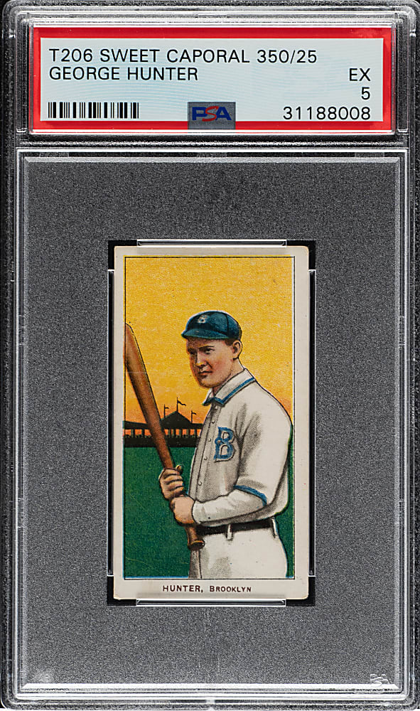 1909-1911 T206 White Border George Hunter PSA EX 5