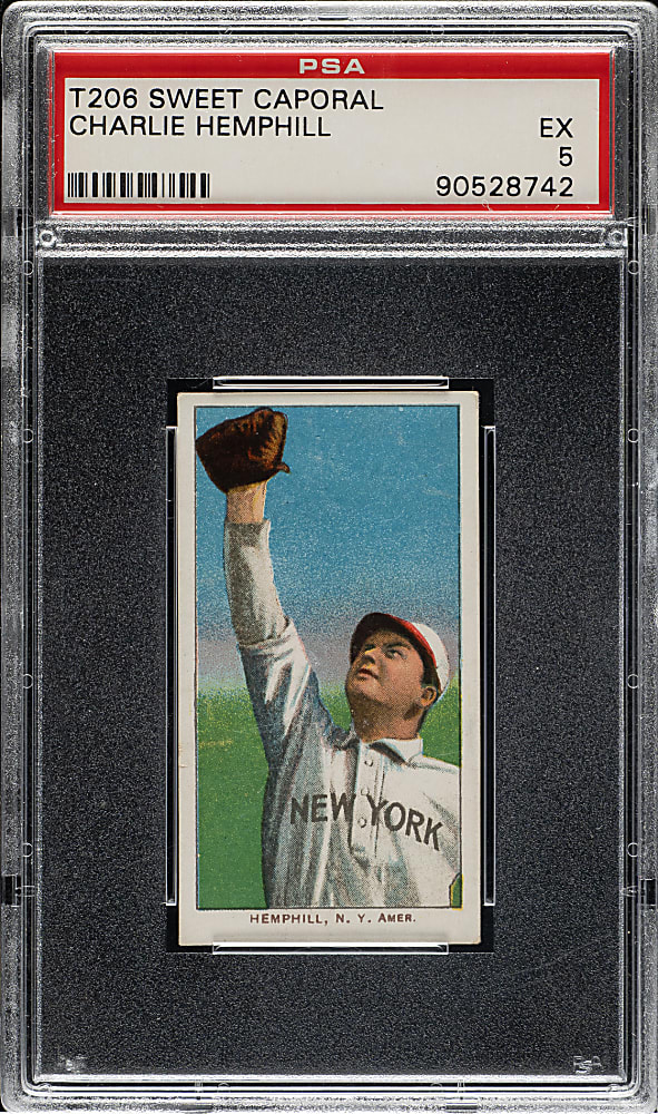 1909-1911 T206 White Border Charlie Hemphill PSA EX 5