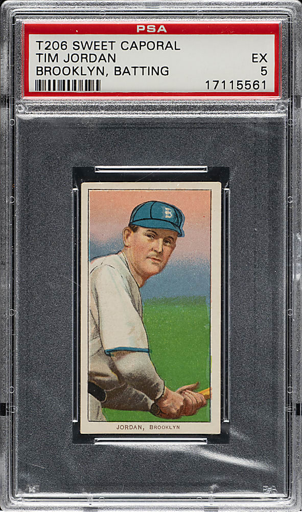 1909-1911 T206 White Border Tim Jordan Batting PSA EX 5