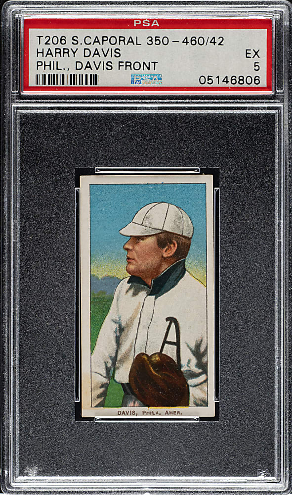 1909-1911 T206 White Border Harry Davis (Davis on Front) PSA EX 5