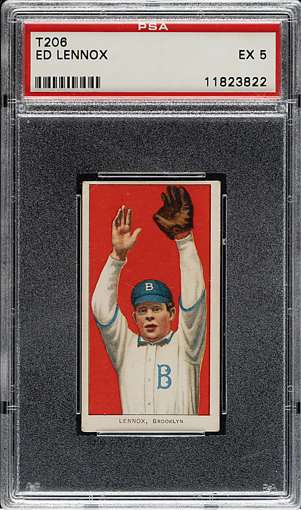 1909-1911 T206 White Border Ed Lennox PSA EX 5