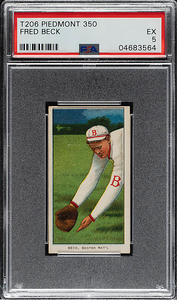 1909-1911 T206 White Border Fred Beck PSA EX 5