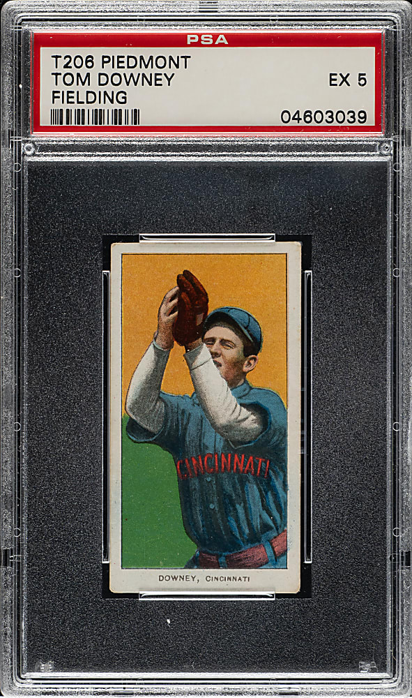1909-1911 T206 White Border Tom Downey Fielding PSA EX 5