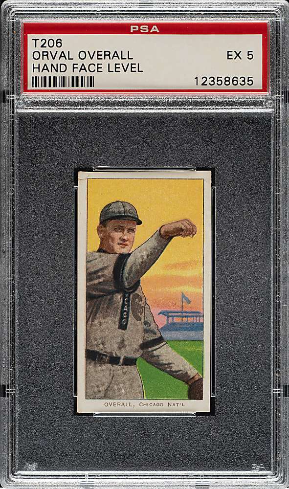 1909-1911 T206 White Border Orval Overall Hand At Face Level PSA EX 5
