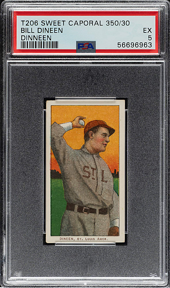 1909-1911 T206 White Border Bill Dineen PSA EX 5